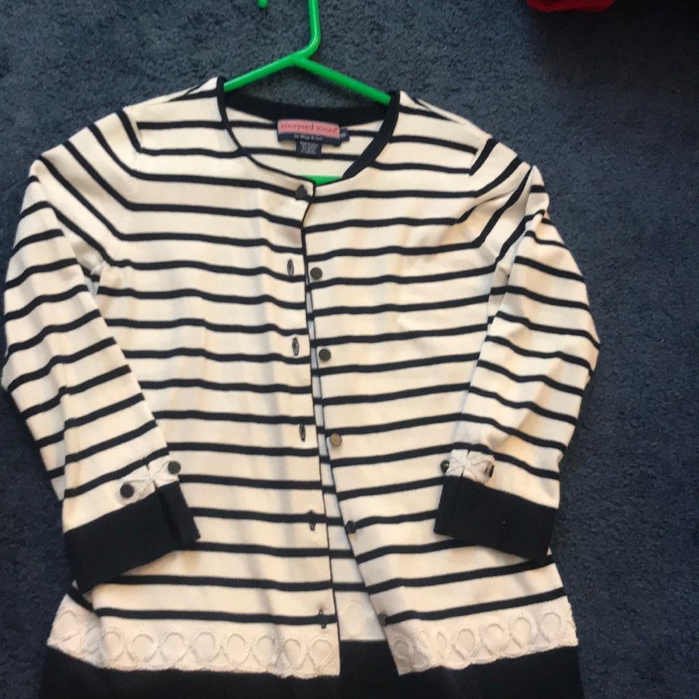vineyard vines stripped cardigan
